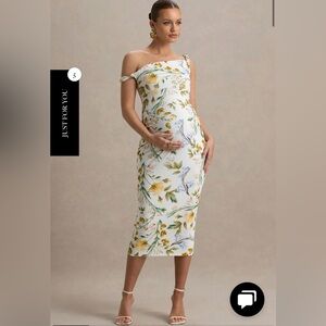 Club L London Floral Off-Shoulder Midi Dress